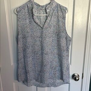 Sleeveless Blue and White Women's Top
